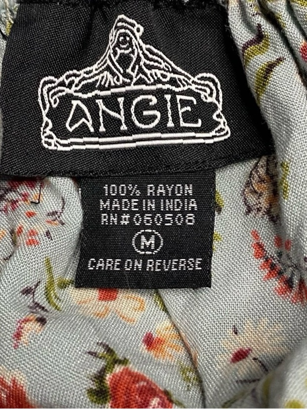 Angie Mini Dress Womens M Blue Floral Flutter Sleeve Smocked Cottagecore Spring - Picture 8 of 8